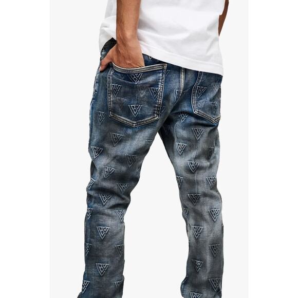 Valabasas Men's Tagged Stacked Denim Flare In Dirty Vintage Jeans Size 32 - Picture 6 of 16